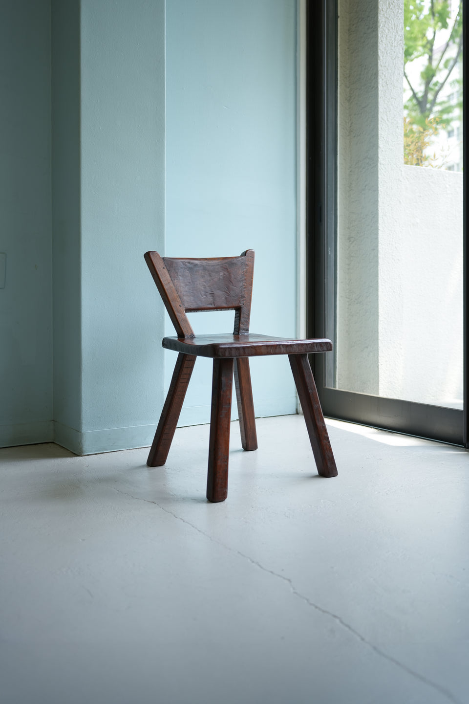 Old Teak Chair & Wooden Basket/オールドチーク チェア 木製バスケット 椅子 カゴ 民芸
