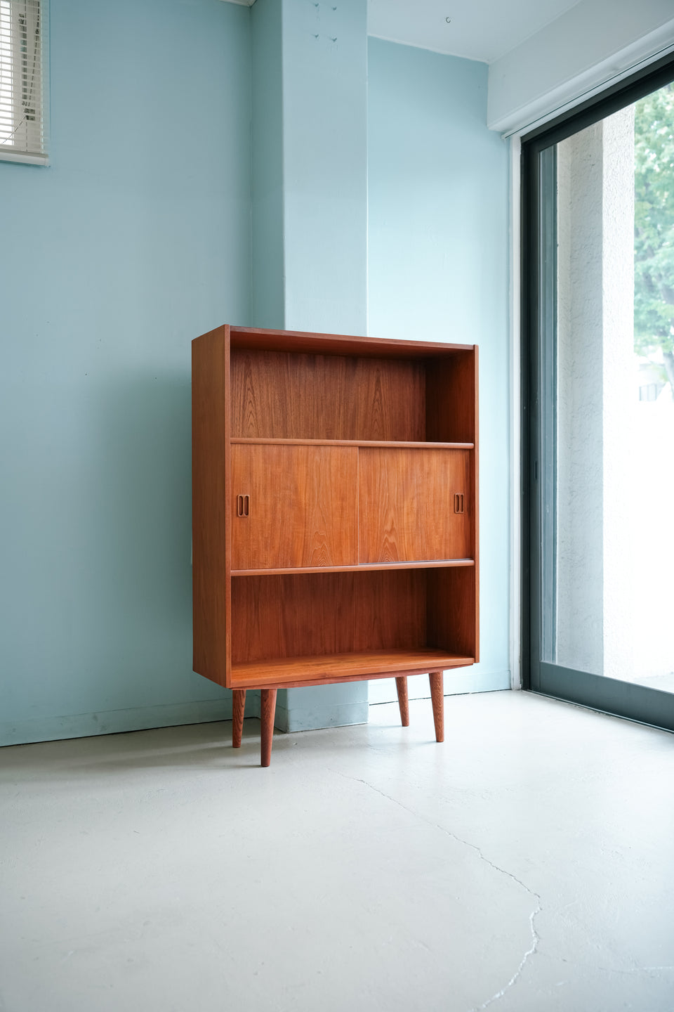 Teak Bookcase Shelf with Door Danish Vintage/デンマークヴィンテージ ブックケース シェルフ扉付き チーク材