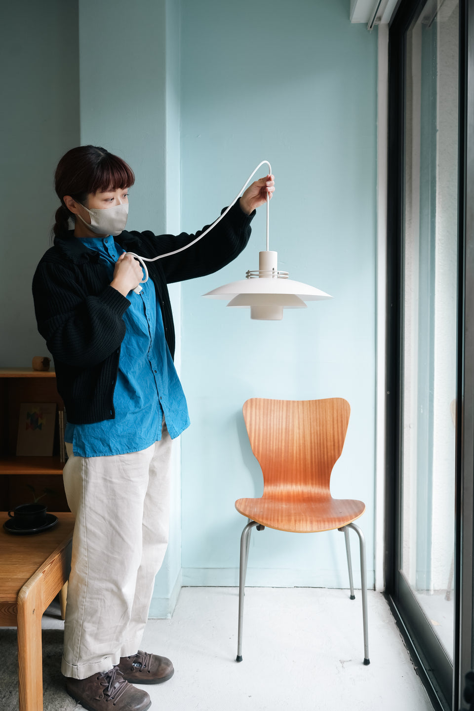 Danish Vintage Form-Light Pendant Light Soft Pink Color/デンマークヴィンテージ フォームライト ペンダントライト 照明 北欧インテリア
