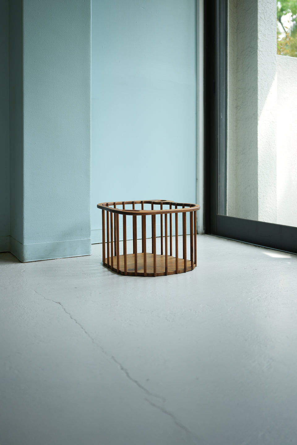 Old Teak Chair & Wooden Basket/オールドチーク チェア 木製バスケット 椅子 カゴ 民芸