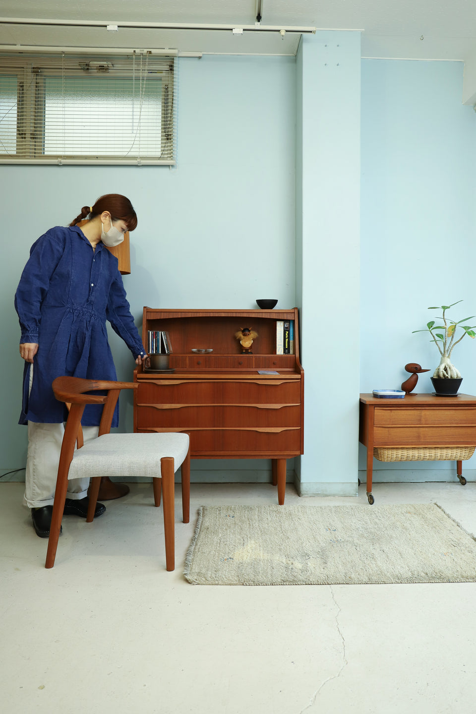 Danish Vintage Writing Bureau Dresser/デンマークヴィンテージ ライティングビューロー ミラー付き ドレッサー 北欧家具