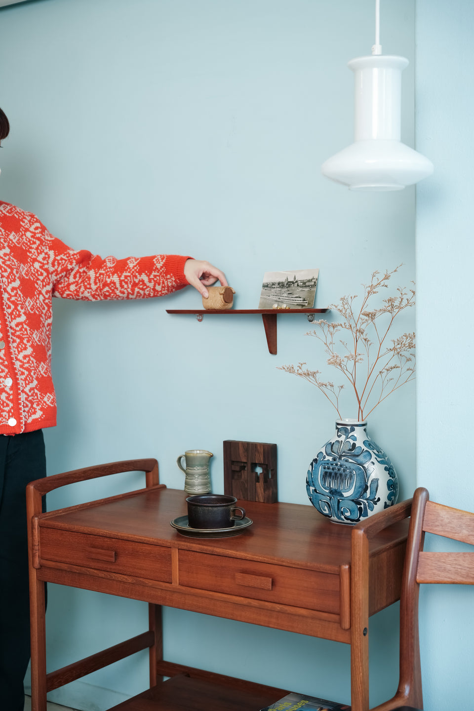 Danish Vintage Teakwood Small Wall Shelf/デンマークヴィンテージ ウォールシェルフ チーク材