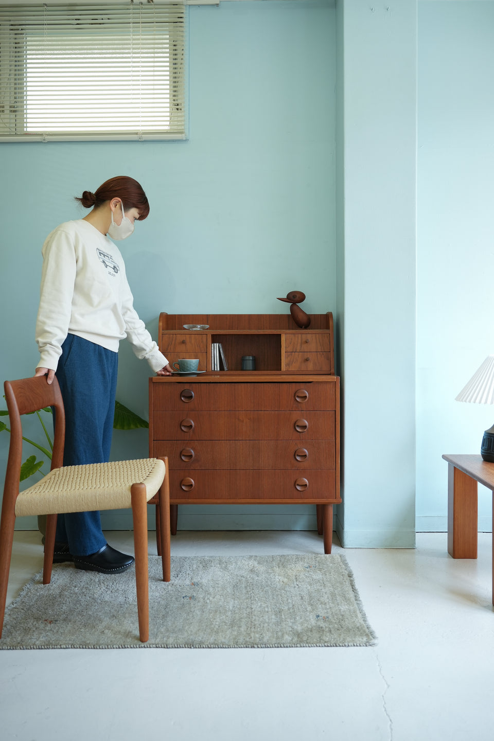 Danish Vintage Writing Bureau Dresser/デンマークヴィンテージ ライティングビューロー ミラー付き 北欧家具