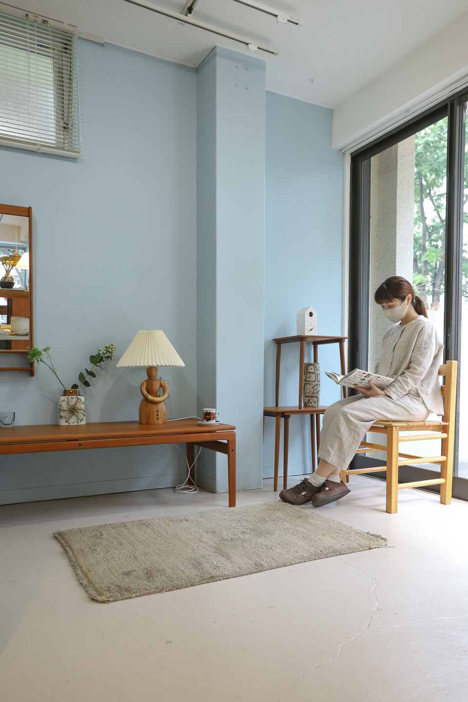 Danish Vintage Wooden Doll Lamp/デンマークヴィンテージ テーブルランプ 木製 寄木 間接照明