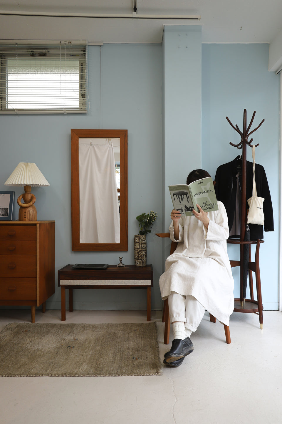 Teak Frame Wall Mirror Danish Vintage/デンマークヴィンテージ ウォールミラー 鏡 チーク材 北欧インテリア