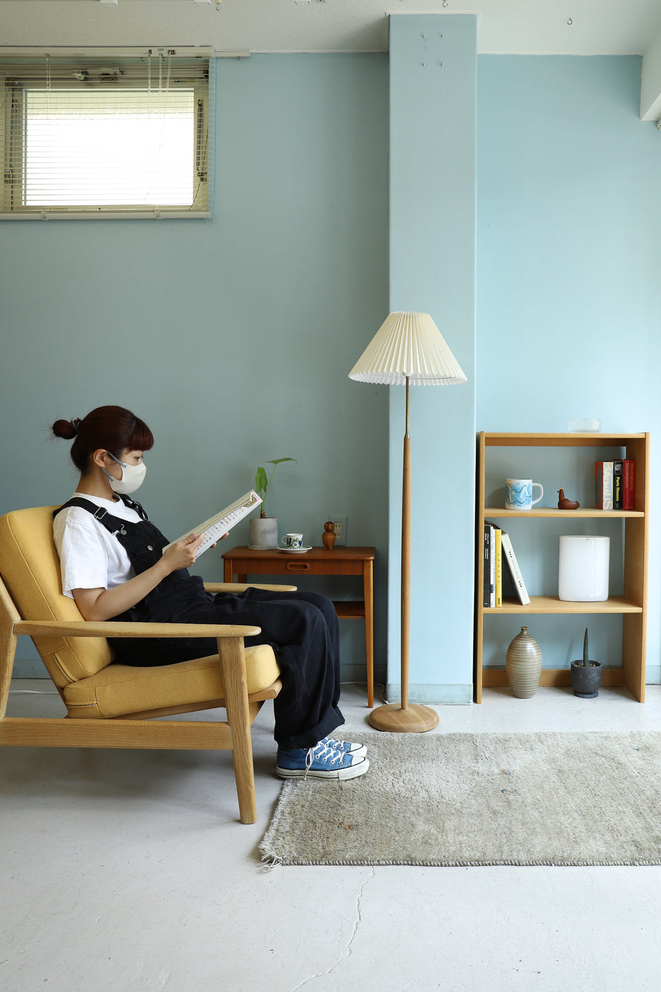 Swedish Vintage Floor Stand Light Oakwood/スウェーデンヴィンテージ フロアスタンドライト オーク材 北欧インテリア