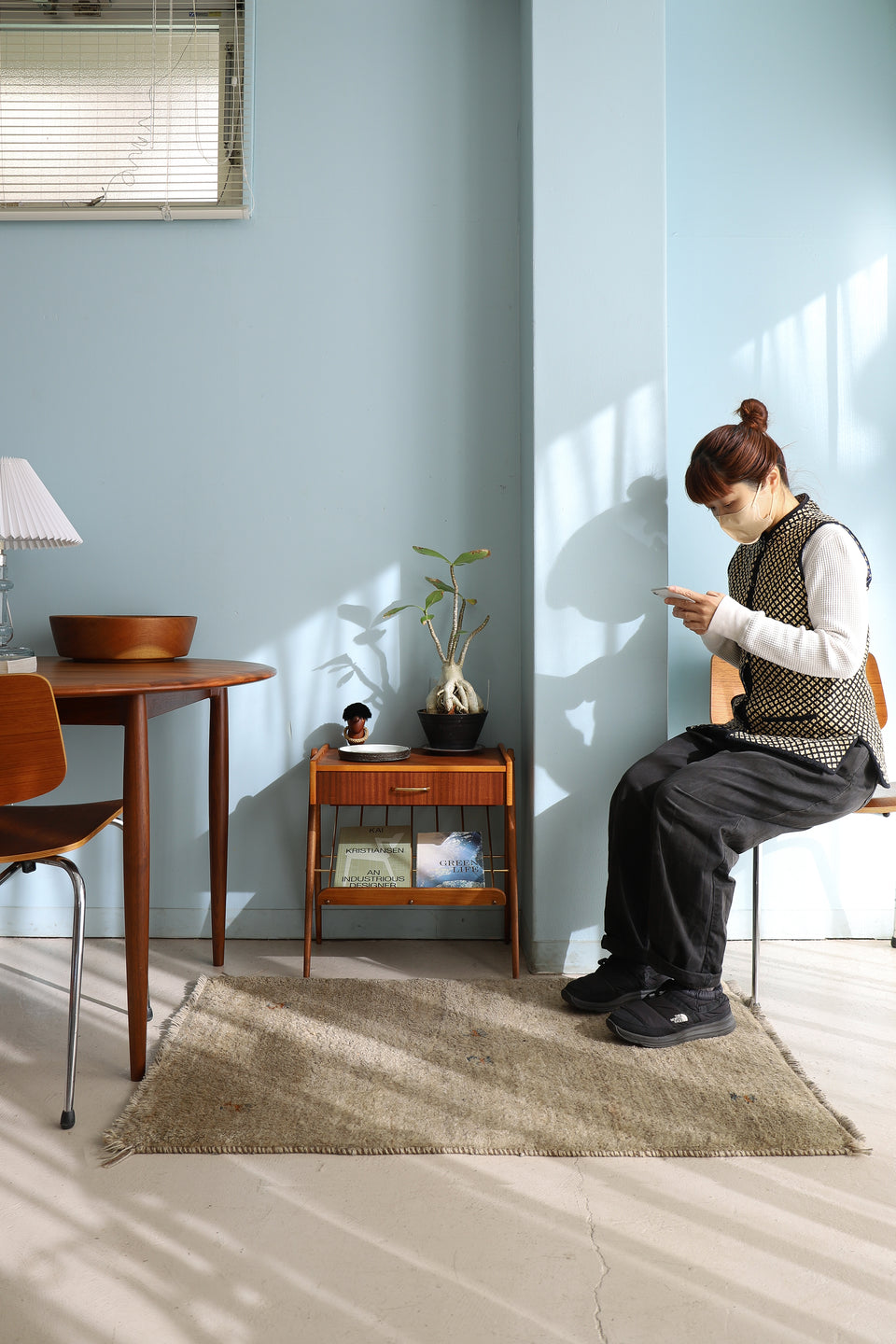 Swedish Vintage Side Chest Table with Rack/スウェーデンヴィンテージ サイドチェストテーブル マガジンラック 北欧家具