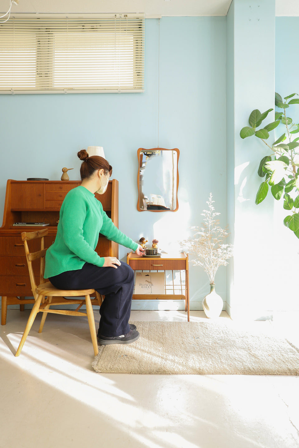 Teakwood Frame Wall Mirror Jansen Spejle Danish Vintage/デンマークヴィンテージ ウォールミラー 鏡 チークフレーム 北欧インテリア