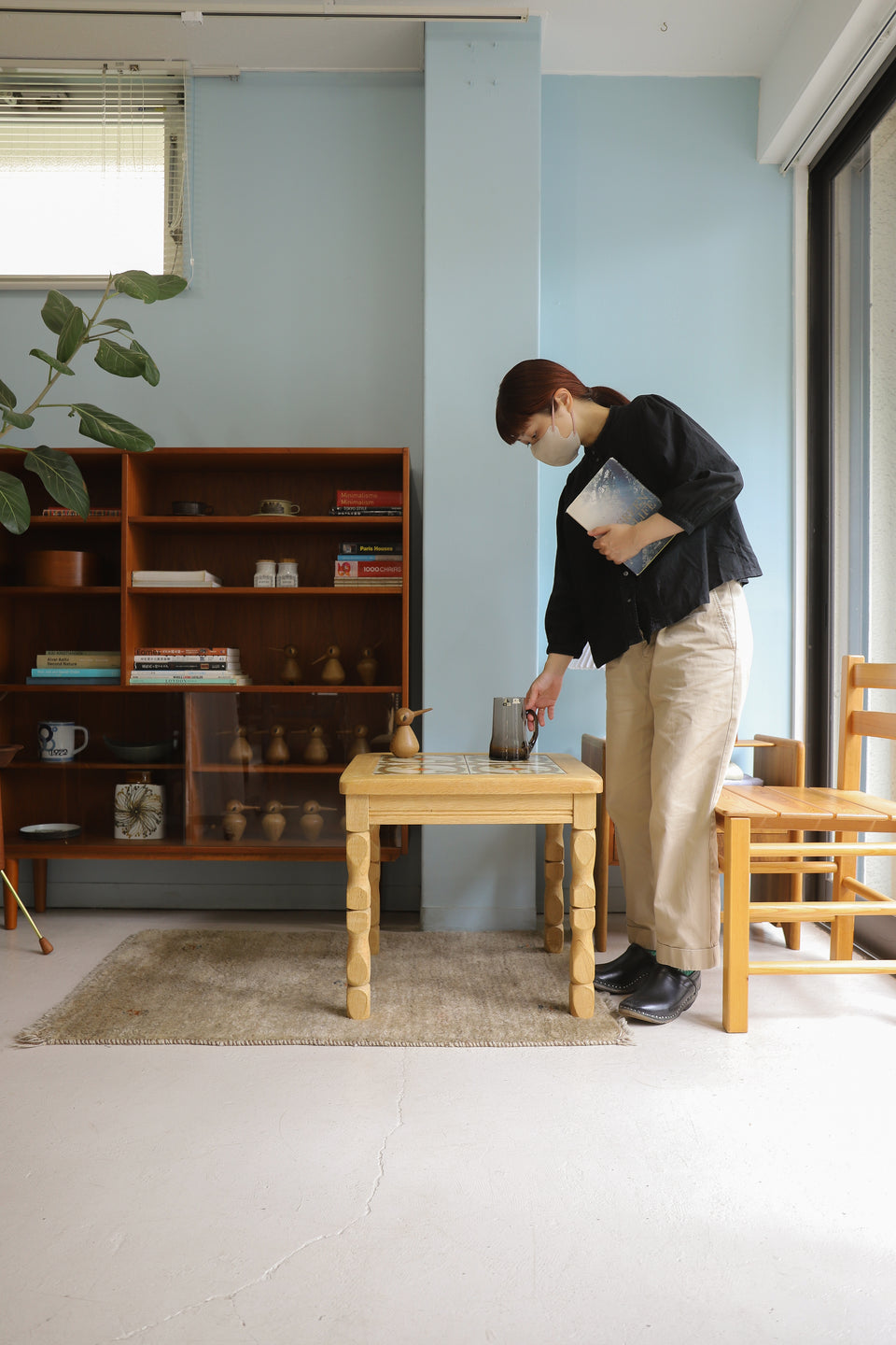 Danish Vintage Tile Top Side Table Oakwood/デンマークヴィンテージ タイルトップサイドテーブル オーク材 北欧家具