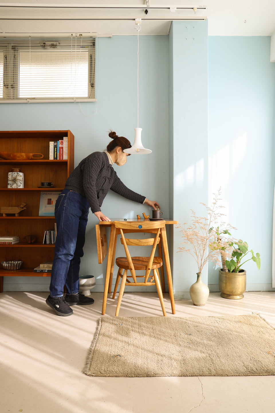 Japanese Vintage Drop Leaf Melamine Top Table/ジャパンヴィンテージ ドロップリーフ メラミントップ テーブル レトロモダン