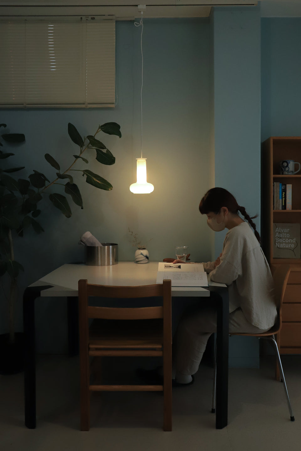 Danish Vintage Holmegaard Pendant Light Blues Small/デンマークヴィンテージ ホルムガード ペンダントライト ブルース シセ・ヴェアナー 北欧インテリア