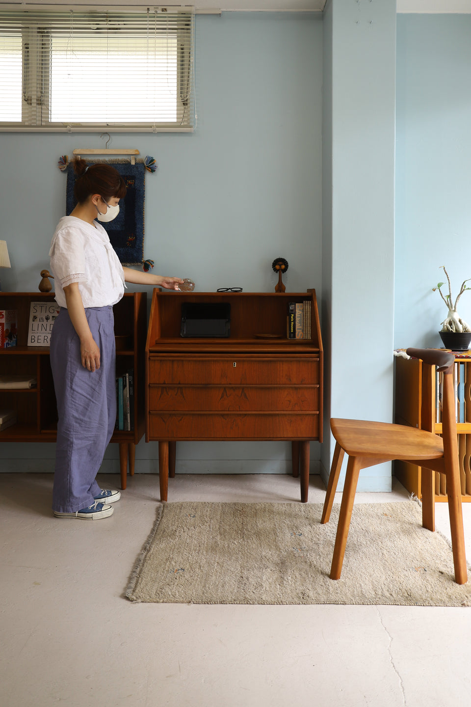 Danish Vintage Hanbjerg Møbelfabrik Writing Bureau/デンマークヴィンテージ ライティングビューロー デスク チーク材 北欧家具