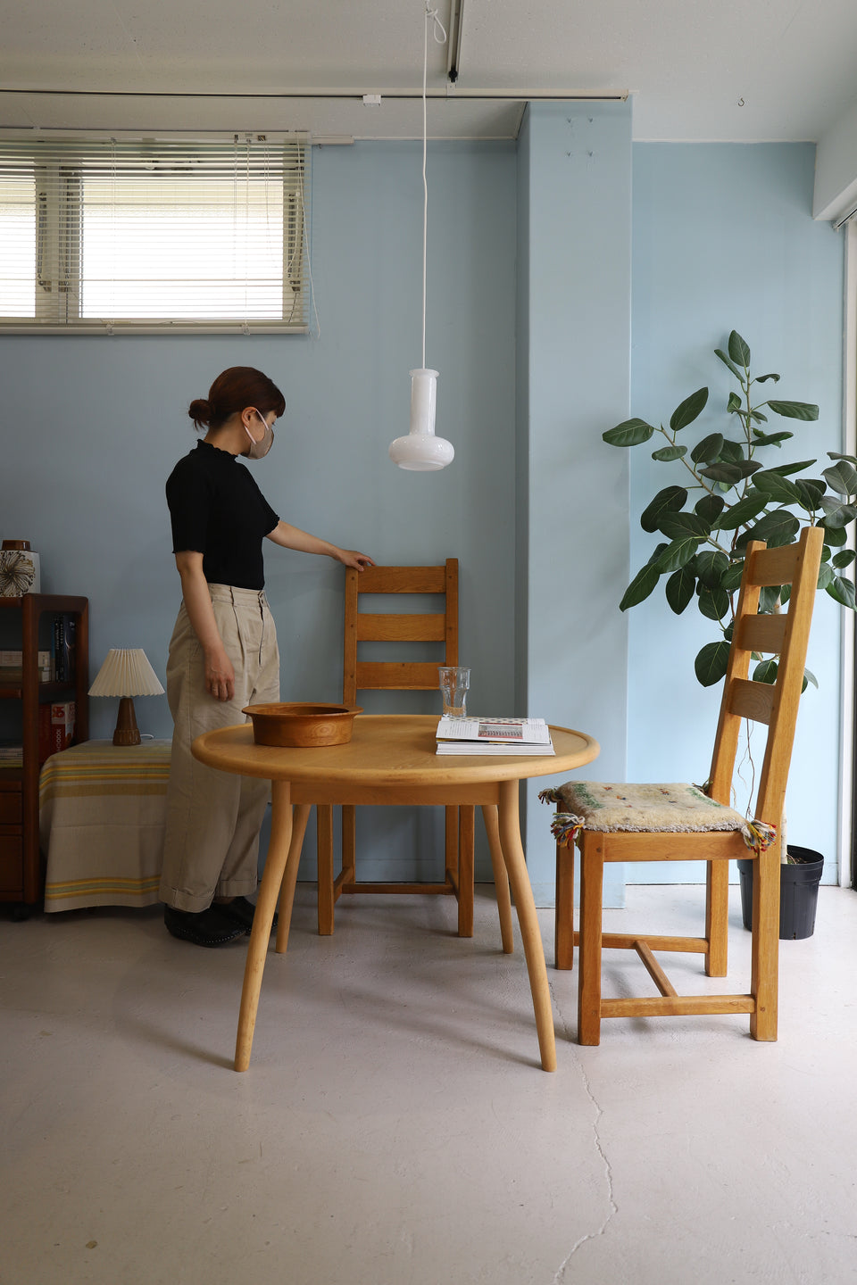 Ludwik Styl Oakwood Rush Seat High Back Chair/ポーランド製 ハイバックチェア オーク材 ラッシュシート 椅子