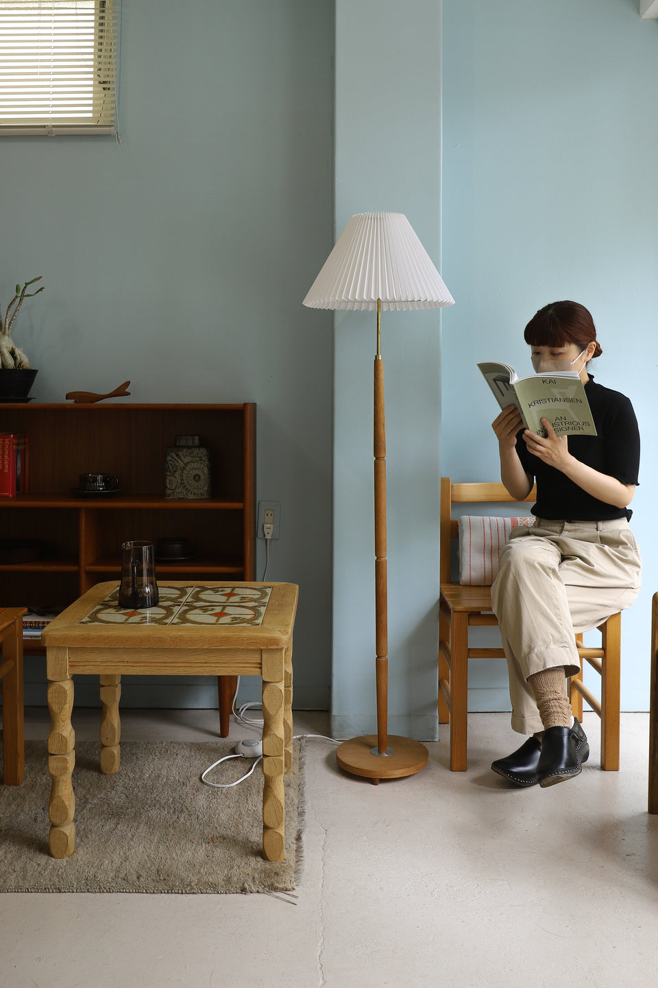 Danish Vintage Floor Stand Oakwood/デンマークヴィンテージ フロアスタンドライト オーク材 間接照明 北欧インテリア