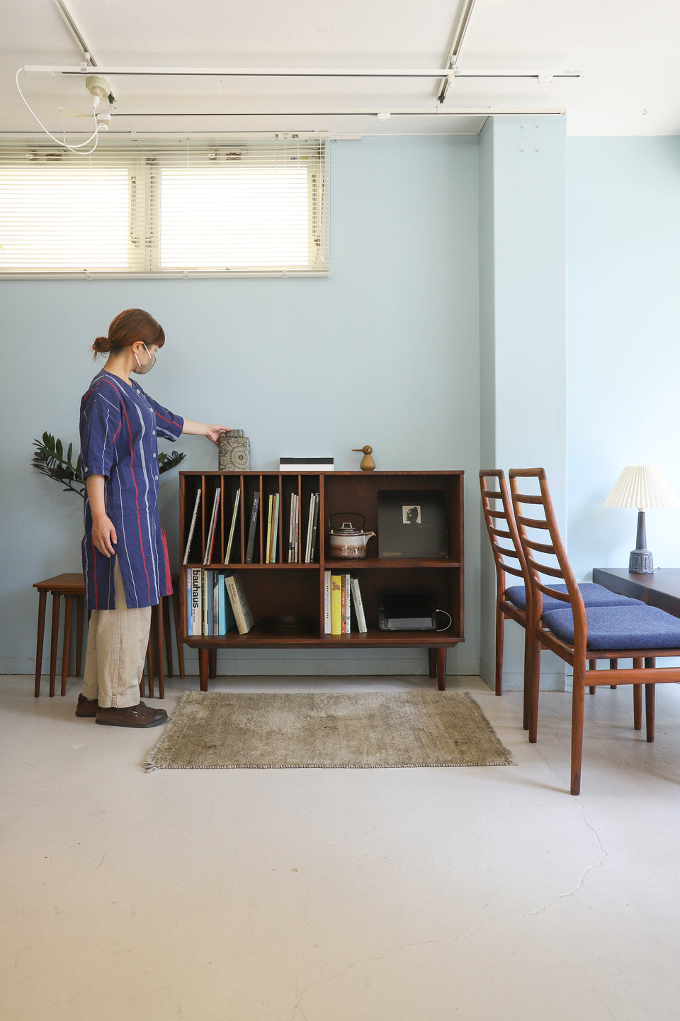 Bookcase with Vinyl Rack Rosewood Danish Vintage/デンマークヴィンテージ ブックケース 本棚 レコードラック ローズウッド 北欧家具