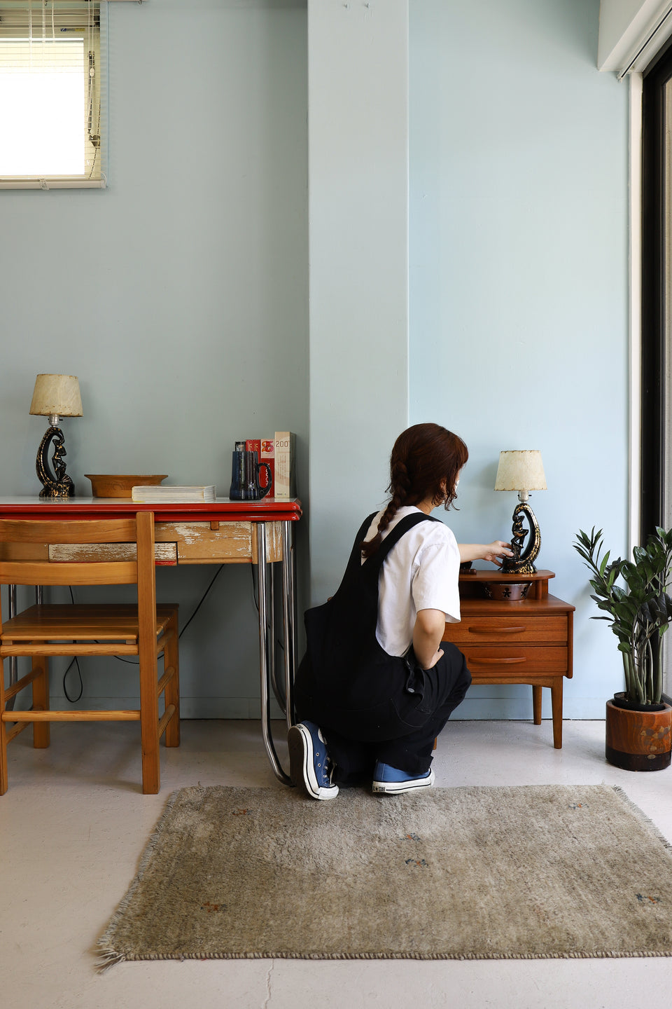 US Vintage Ceramic Dancer Lamp Pair/アメリカヴィンテージ ダンサーランプ ペア 照明 ミッドセンチュリー