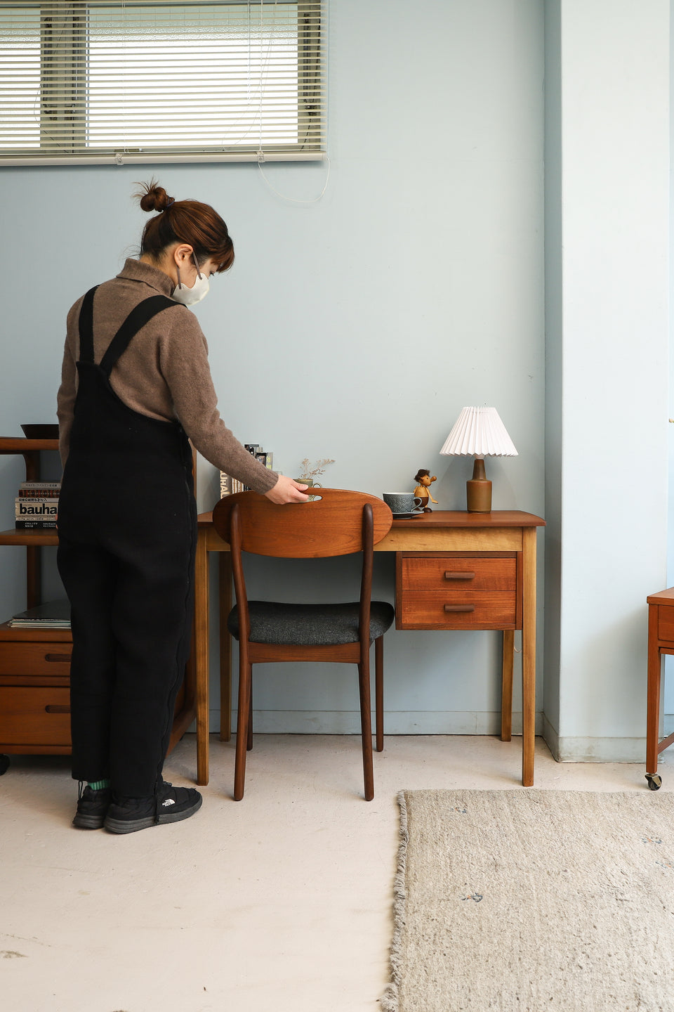 Single Pedestal Desk Danish Vintage/デンマークヴィンテージ デスク 片袖 机 北欧家具