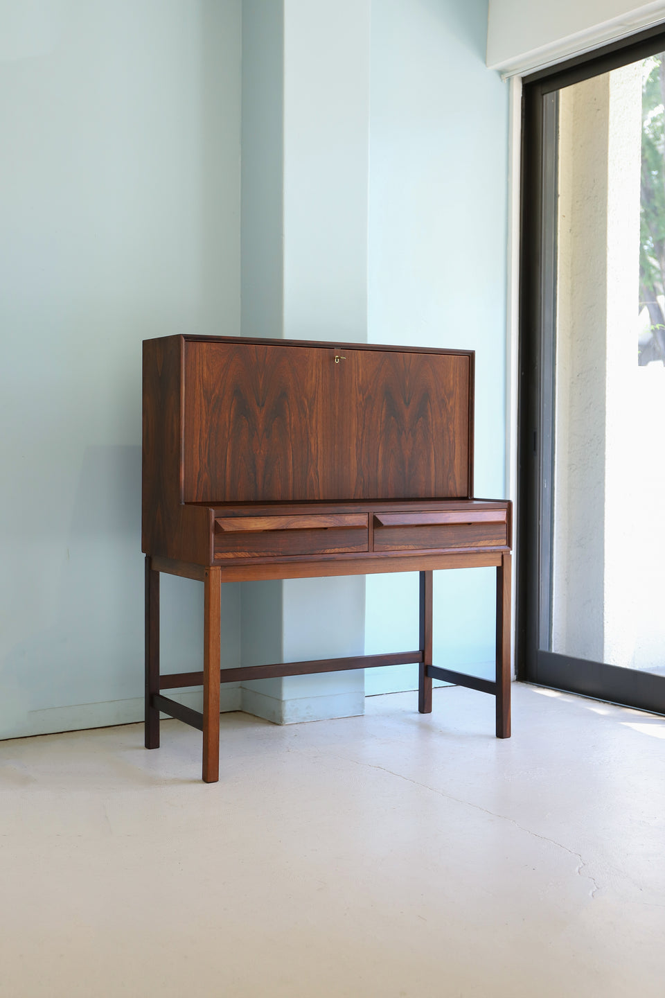 Norwegian Vintage Bruksbo Writing Bureau/ノルウェーヴィンテージ ブルクスボ ライティングビューロー デスク ローズウッド 北欧家具