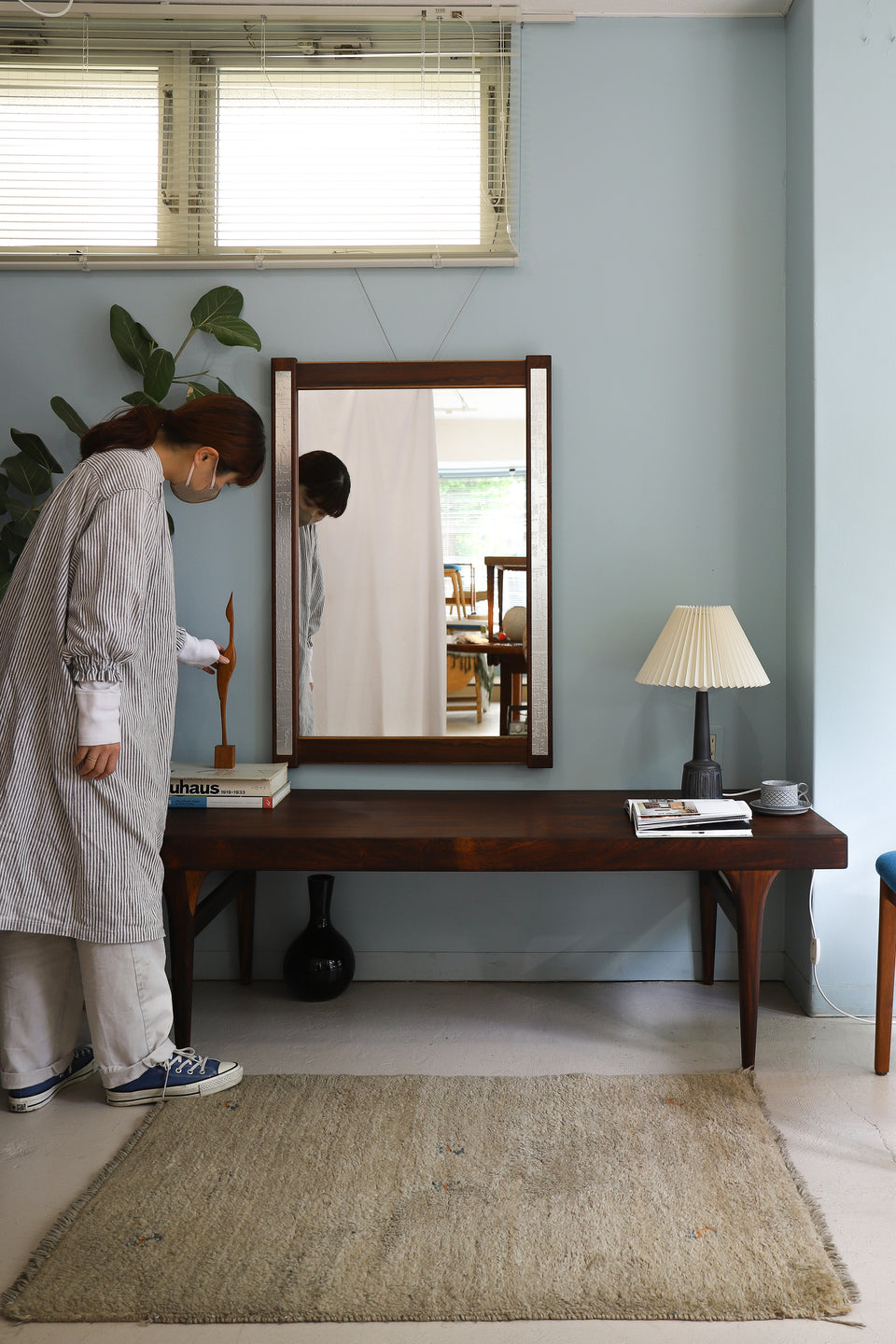 Danish Vintage J.Hølmer-Hansen Rosewood Wall Mirror/デンマークヴィンテージ ウォールミラー 壁掛け鏡 ローズウッド材 北欧インテリア