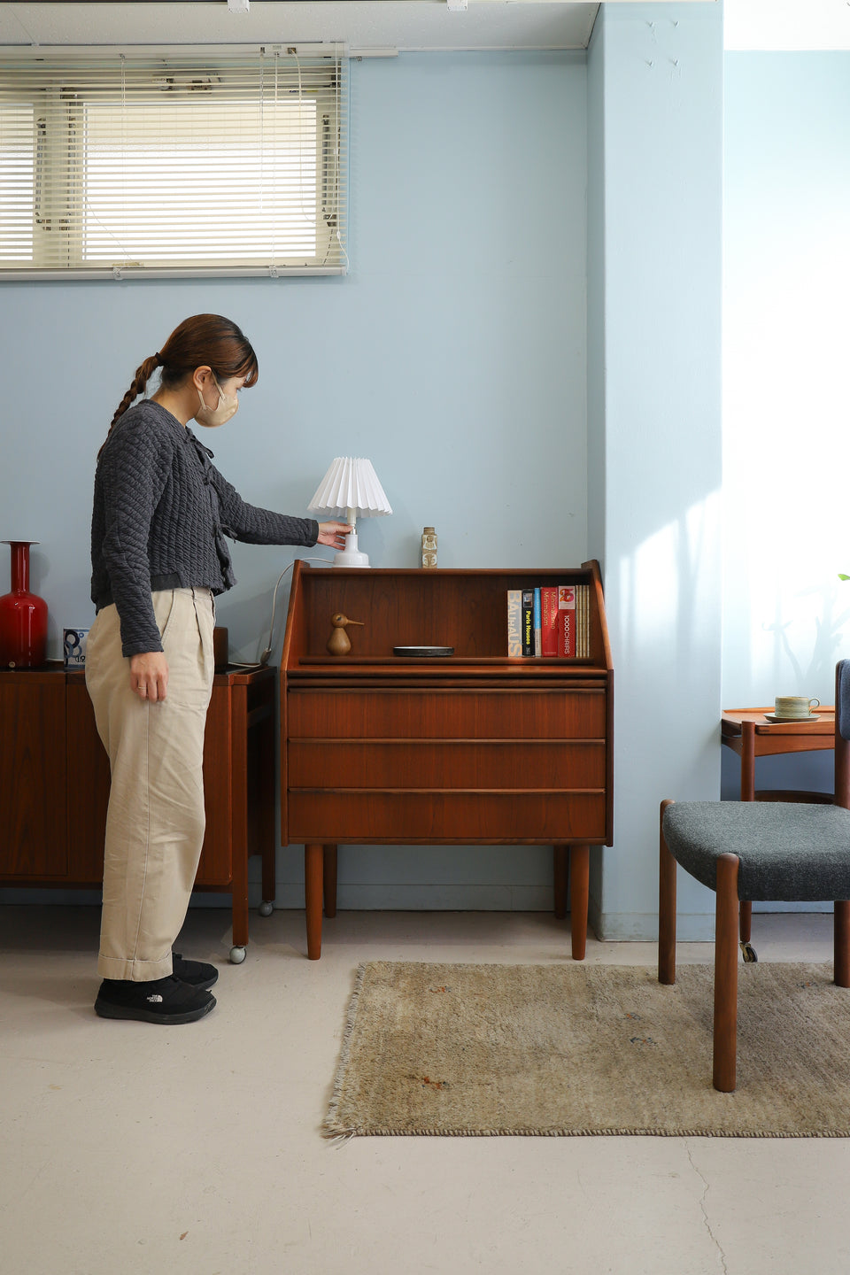 Danish Vintage Writing Bureau Hanbjerg Møbelfabrik/デンマークヴィンテージ ライティングビューロー デスク チーク材 北欧家具