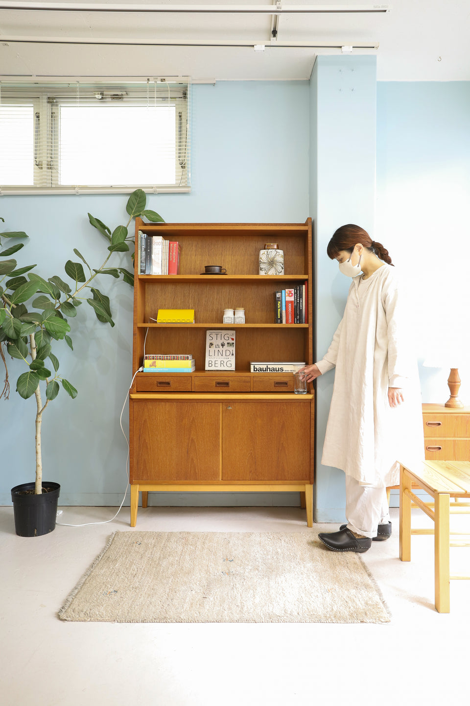 Scandinavian Vintage Bookcase Bureau/北欧ヴィンテージ ブックケース ビューロー 本棚 シェルフ