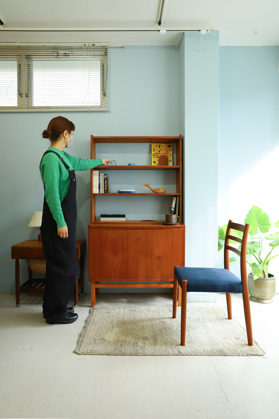Swedish Vintage Bookcase Writing Bureau/スウェーデンヴィンテージ ブックケース ライティングビューロー オープンシェルフ 北欧家具