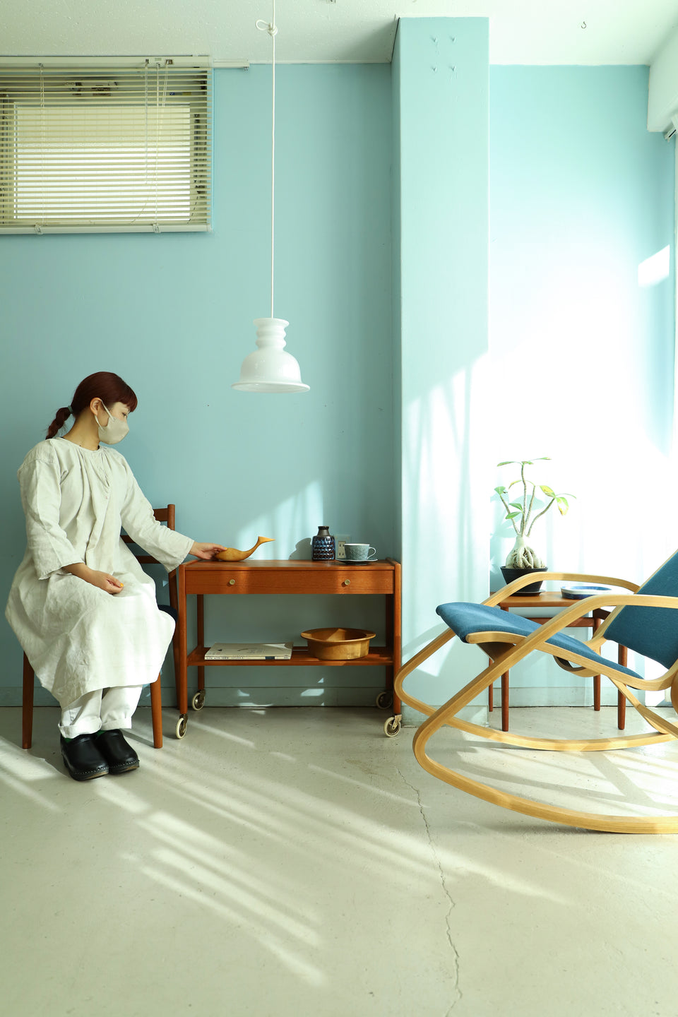 Swedish Vintage Caster Side Table/スウェーデンヴィンテージ サイドテーブル キャスター付き 北欧家具