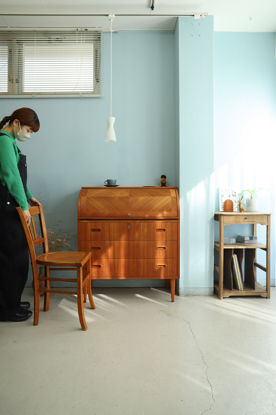 Swedish Vintage Rolltop Writing Bureau Egon Ostergaard/スウェーデンヴィンテージ ロールトップ ライティングビューロー 北欧家具