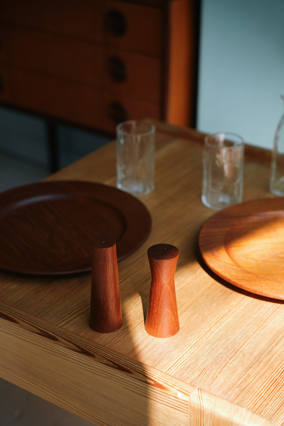Vintage Teakwood Salt & Pepper Shakers/ヴィンテージ ソルト&ペッパー シェイカー チーク材 北欧雑貨