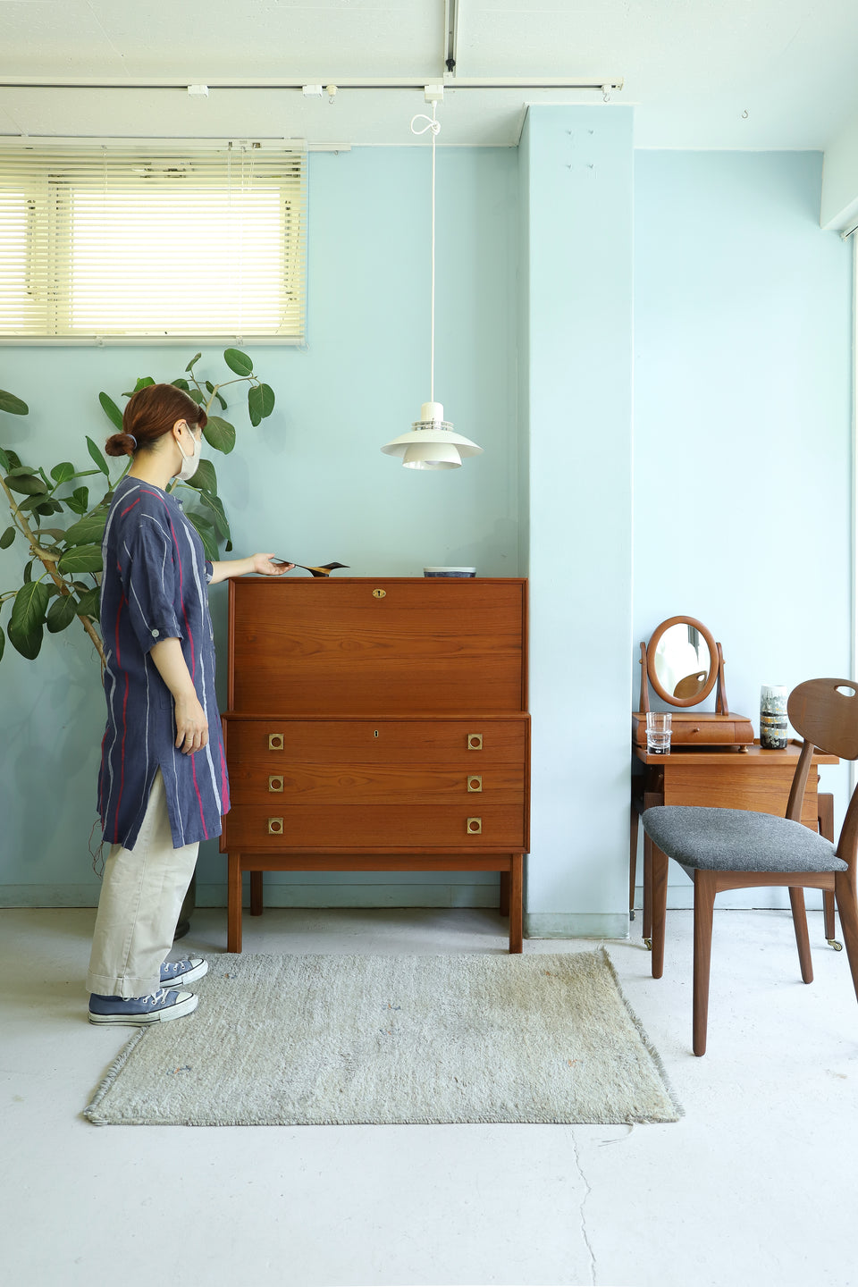 Writing Bureau Secretary Desk Danish Vintage/デンマークヴィンテージ ライティングビューロー チーク材 北欧家具