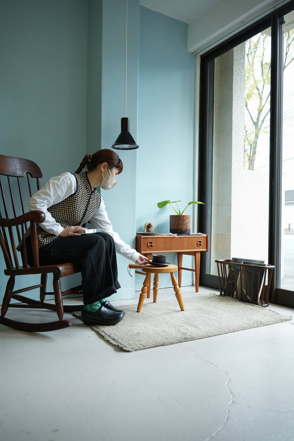 HIDA Magazine Rack Milk Stool Japanese Modern/飛騨産業 マガジンラック ミルクスツール キツツキ ジャパニーズモダン
