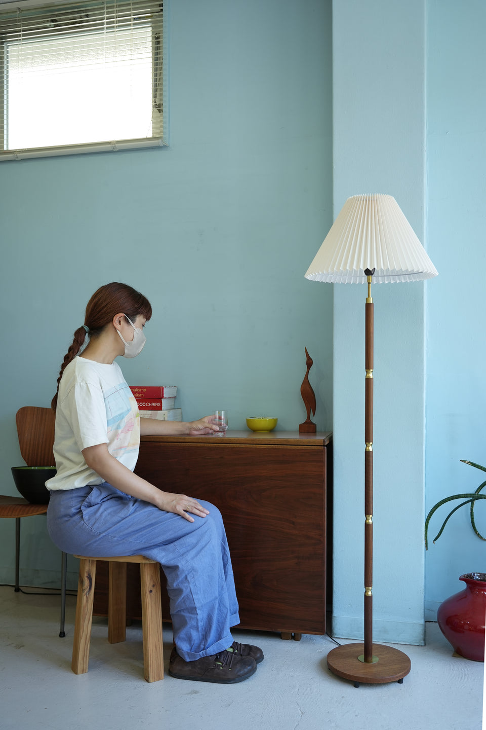 Danish Vintage ES Horn Floor Lamp Model804/デンマークヴィンテージ フロアスタンドライト チーク材 間接照明