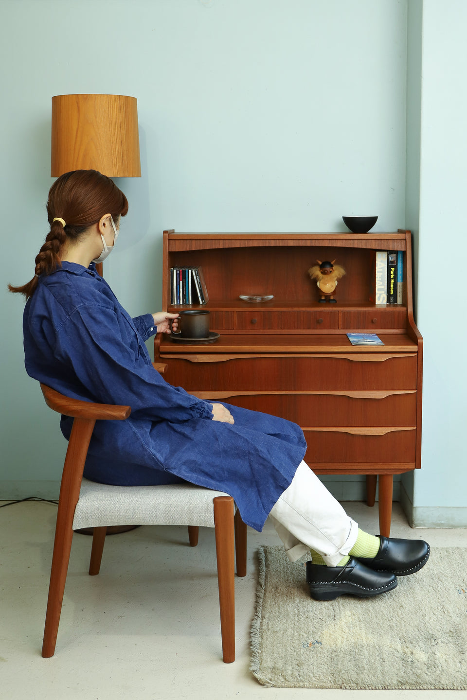 Danish Vintage Writing Bureau Dresser/デンマークヴィンテージ ライティングビューロー ミラー付き ドレッサー 北欧家具