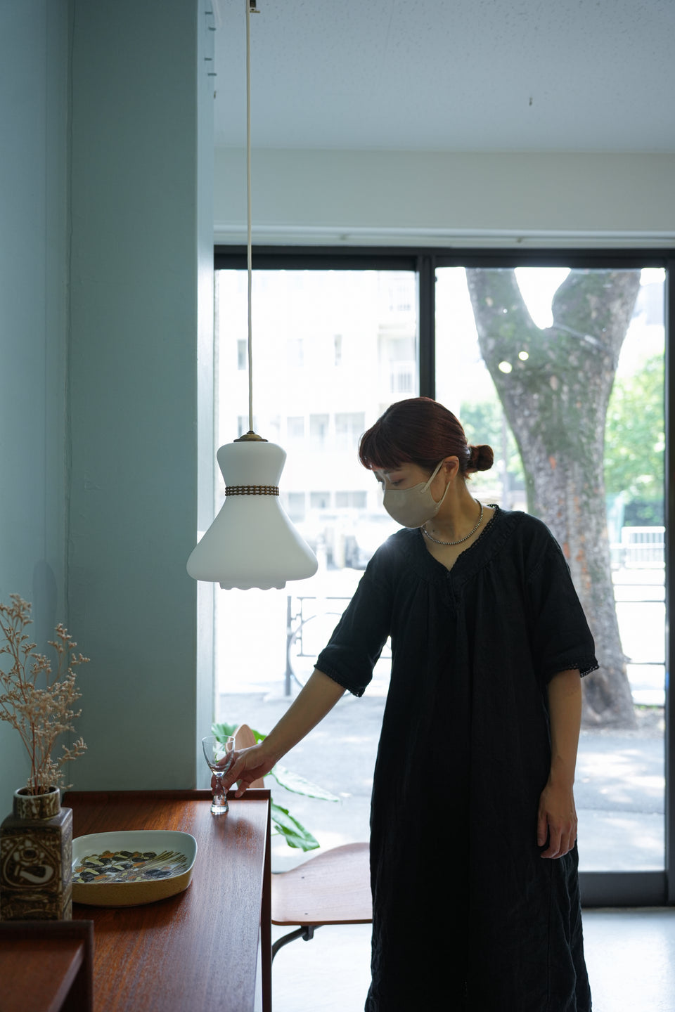 Danish Vintage Frost Glass Pendant Light/デンマークヴィンテージ ペンダントライト フロストガラス 照明 北欧インテリア
