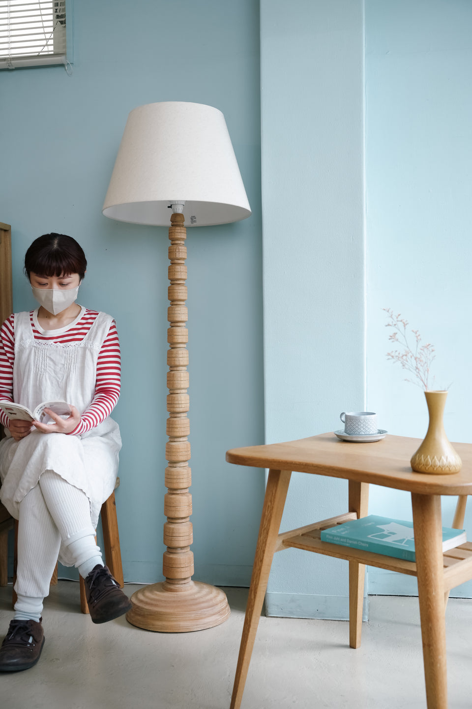 Danish Vintage Oak Solid Wood Floor Stand Light/デンマークヴィンテージ フロアスタンドライト オーク材