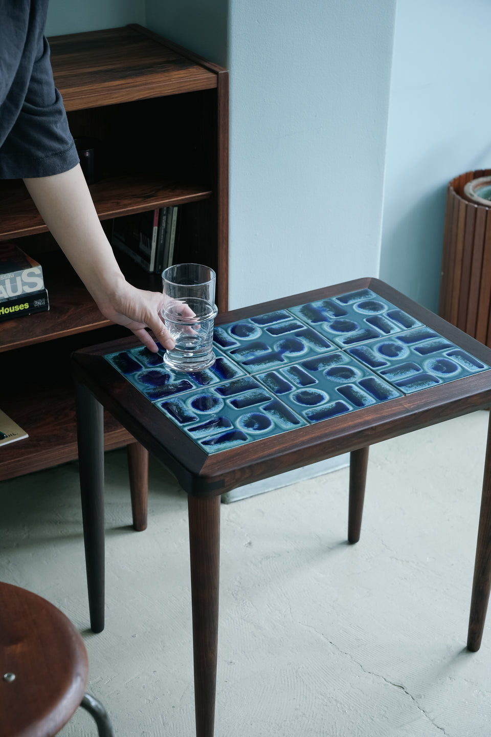 Danish Vintage Rosewood Tile Top Side Table/デンマークヴィンテージ サイドテーブル ローズウッド材 タイルトップ