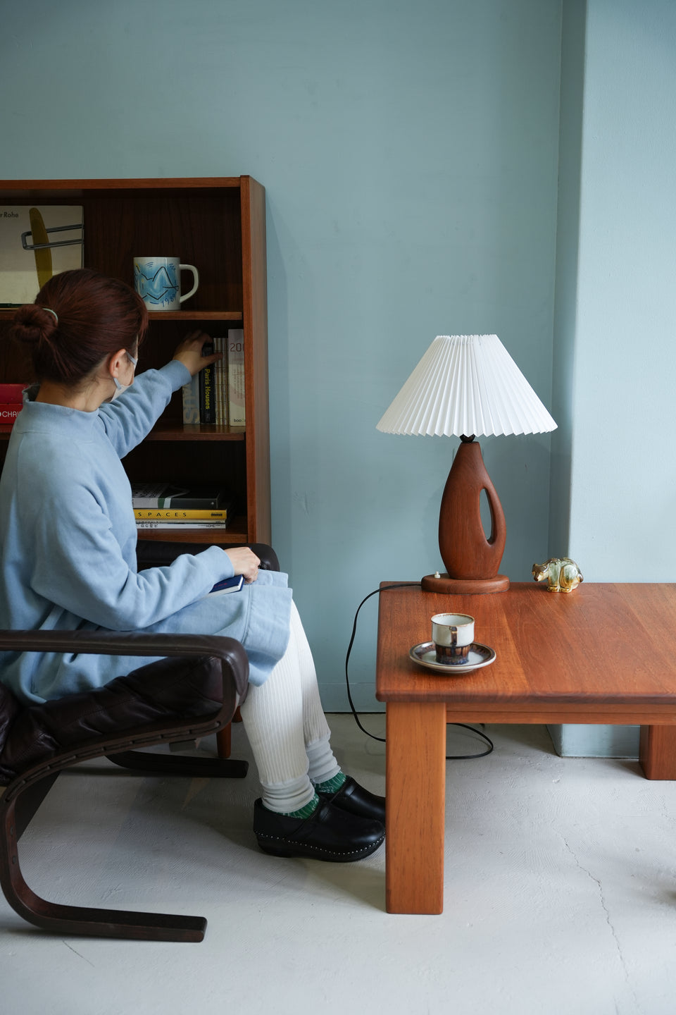 Danish Vintage Sculptural Teak Table Lamp/デンマークヴィンテージ テーブルランプ チーク材 間接照明 北欧インテリア