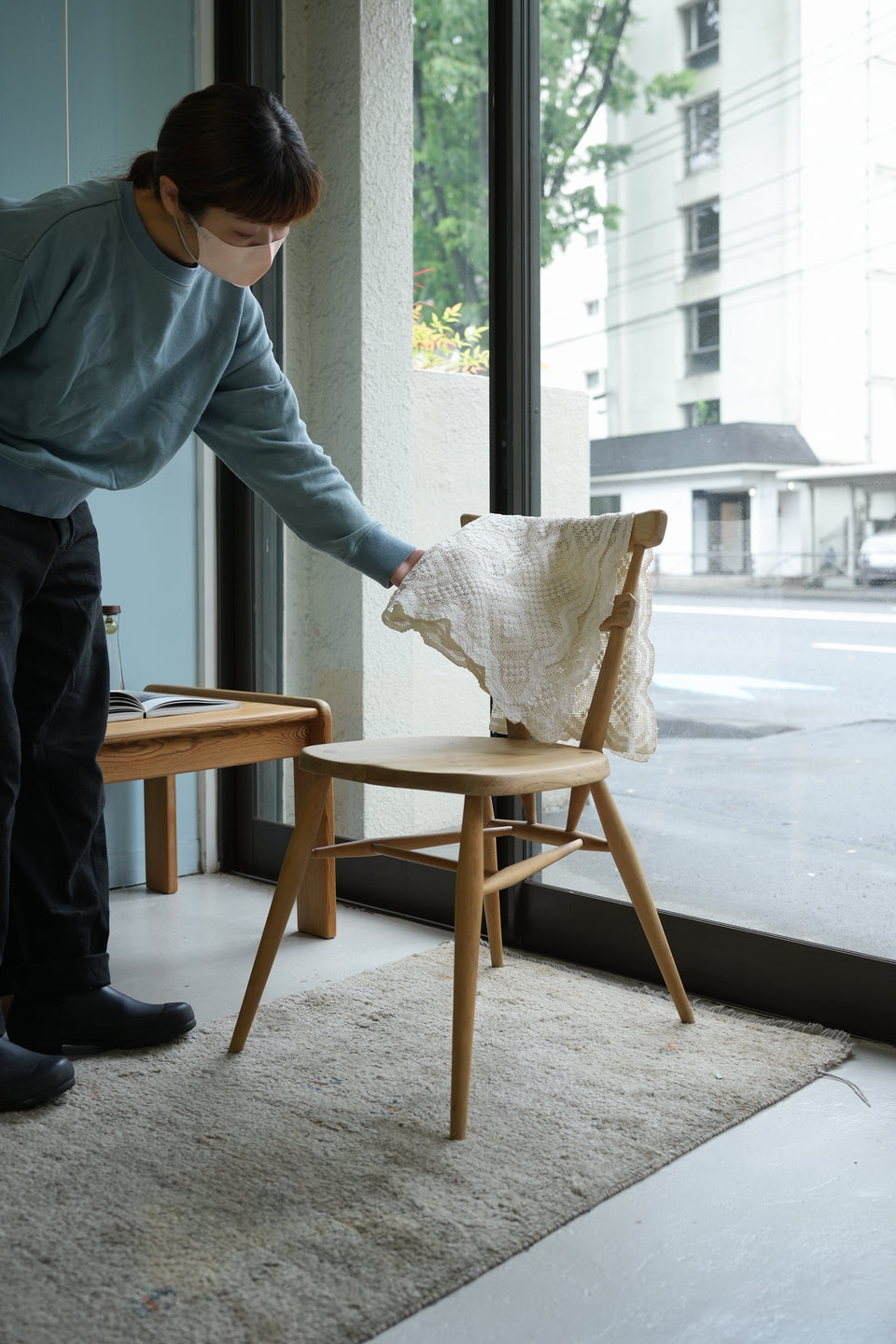 Euro Vintage Filet Lace Cloth/ヨーロッパヴィンテージ フィレレース クロス