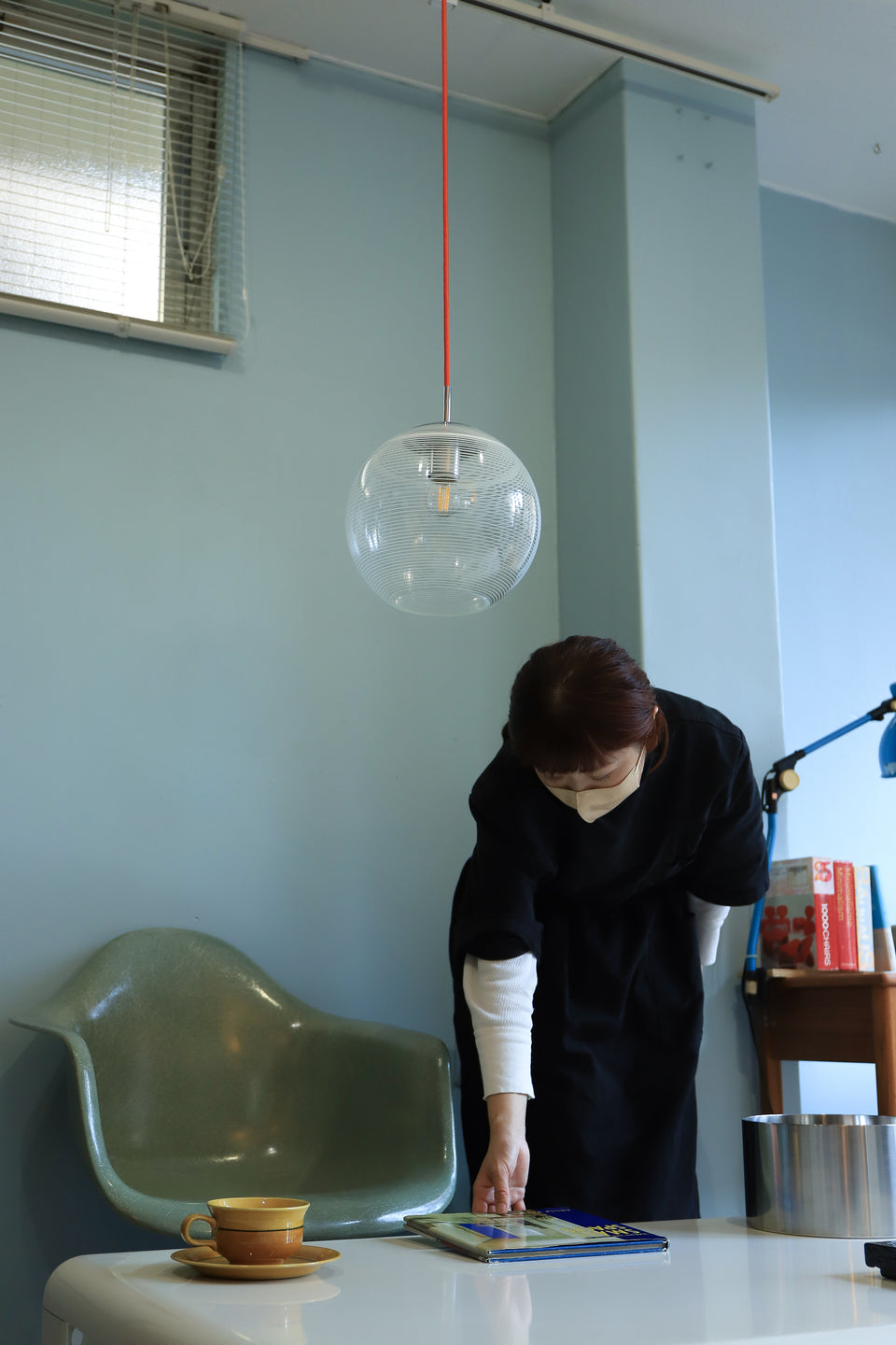 Japanese Vintage Globe Glass Pendant Light/ジャパンヴィンテージ ガラスシェード ペンダントライト レトロモダン