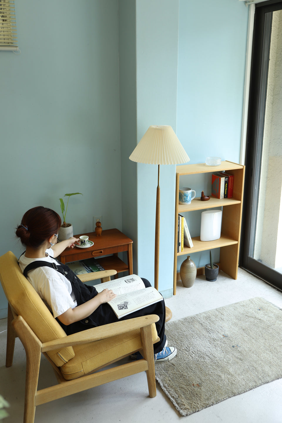 Swedish Vintage Floor Stand Light Oakwood/スウェーデンヴィンテージ フロアスタンドライト オーク材 北欧インテリア