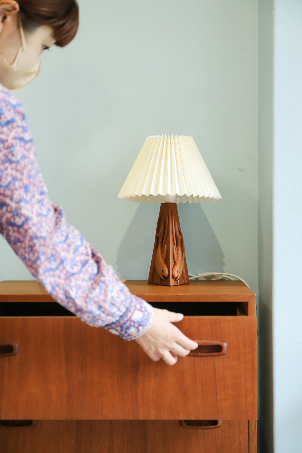 Teakwood Fish Vase Table Lamp Danish Vintage/デンマークヴィンテージ テーブルランプ チーク材 間接照明 北欧インテリア