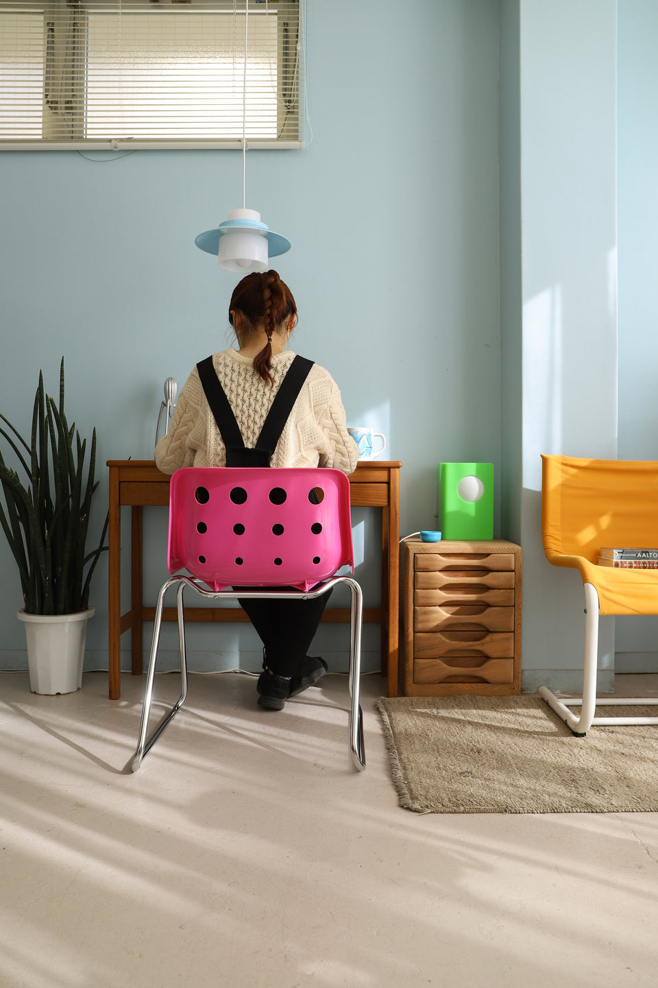 Polo Chair Robin Day Sled Base Pink/ロビン・デイ ポロチェア スタッキング ピンク イギリスデザイン