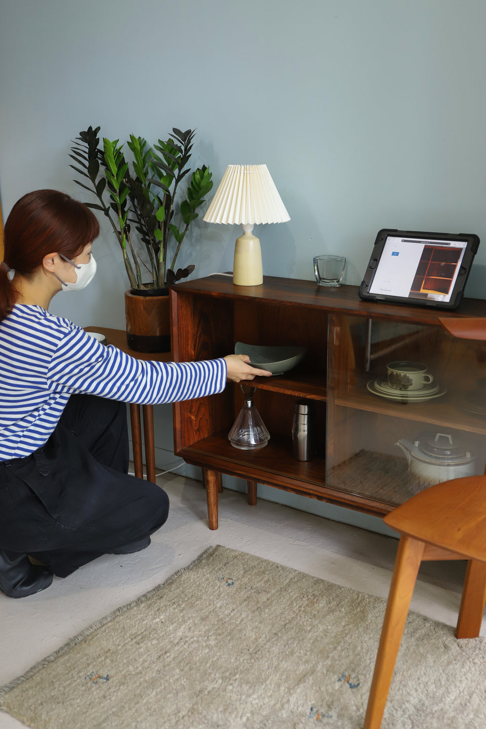 Bornholms Møbelfabrik Rosewood Glass Cabinet Danish Vintage/デンマークヴィンテージ ガラスキャビネット ローズウッド 収納 北欧家具