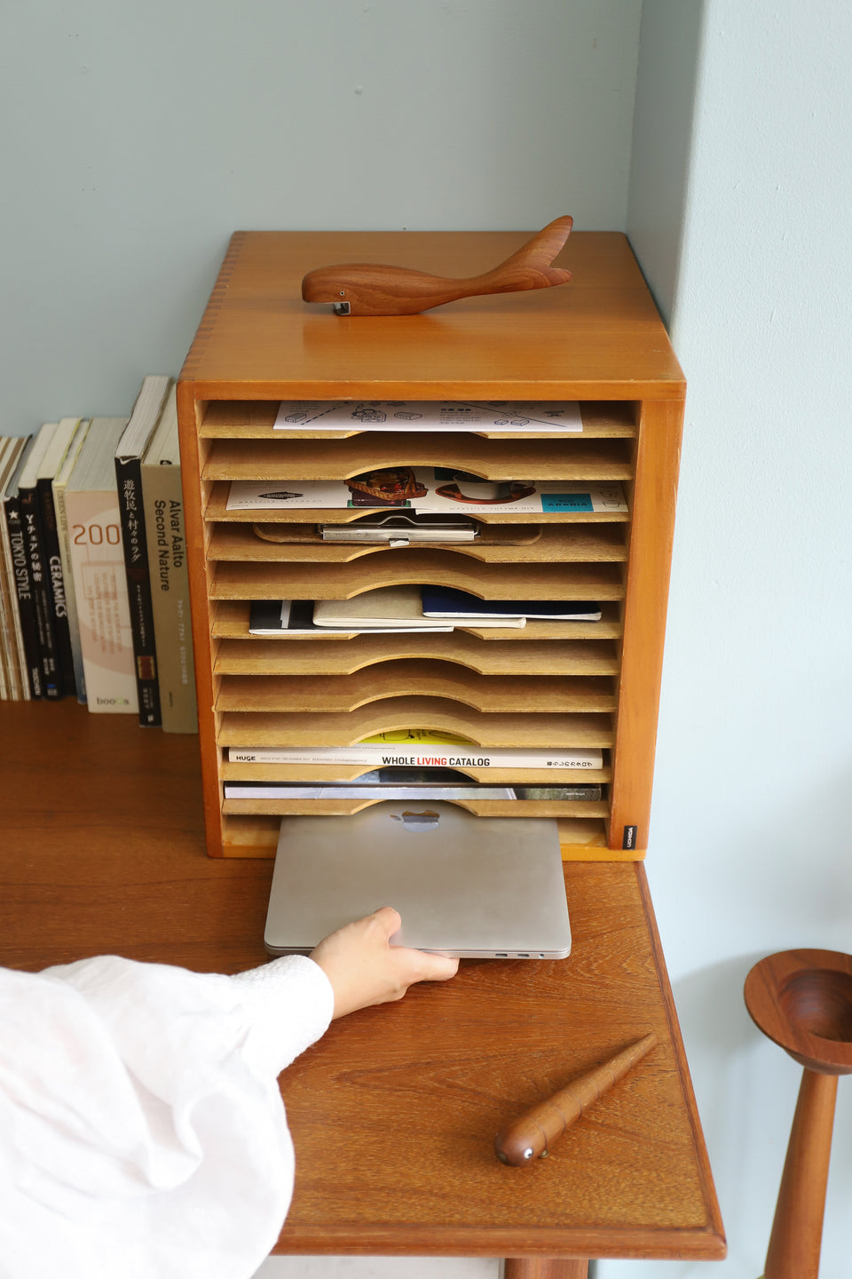 Japanese Vintage UCHIDA YOKO Wooden Document Case Box/ジャパンヴィンテージ 内田洋行 書類ケース ボックス レトロモダン