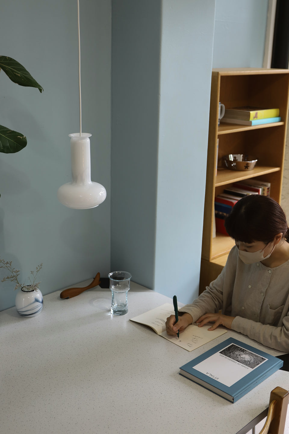 Danish Vintage Holmegaard Pendant Light Blues Small/デンマークヴィンテージ ホルムガード ペンダントライト ブルース シセ・ヴェアナー 北欧インテリア