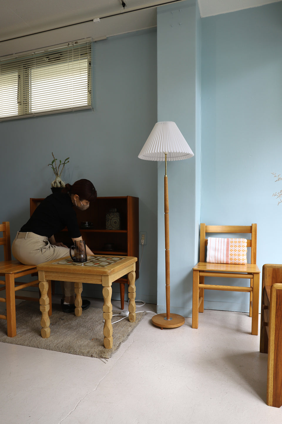 Danish Vintage Floor Stand Oakwood/デンマークヴィンテージ フロアスタンドライト オーク材 間接照明 北欧インテリア
