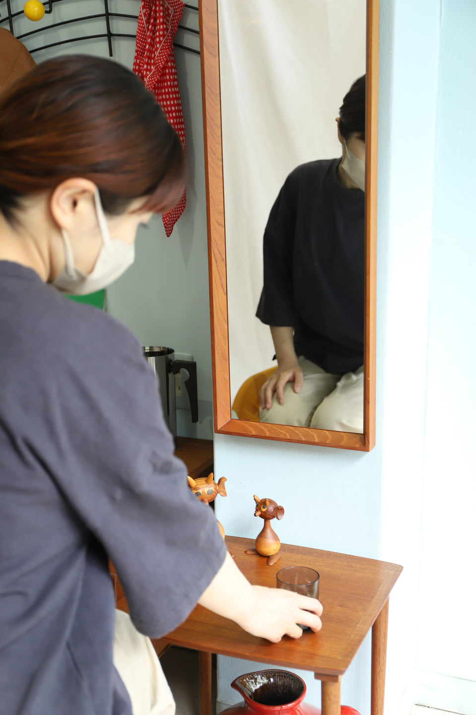 Danish Vintage Wall Mirror Teak Frame/デンマークヴィンテージ ウォールミラー チークフレーム 北欧インテリア