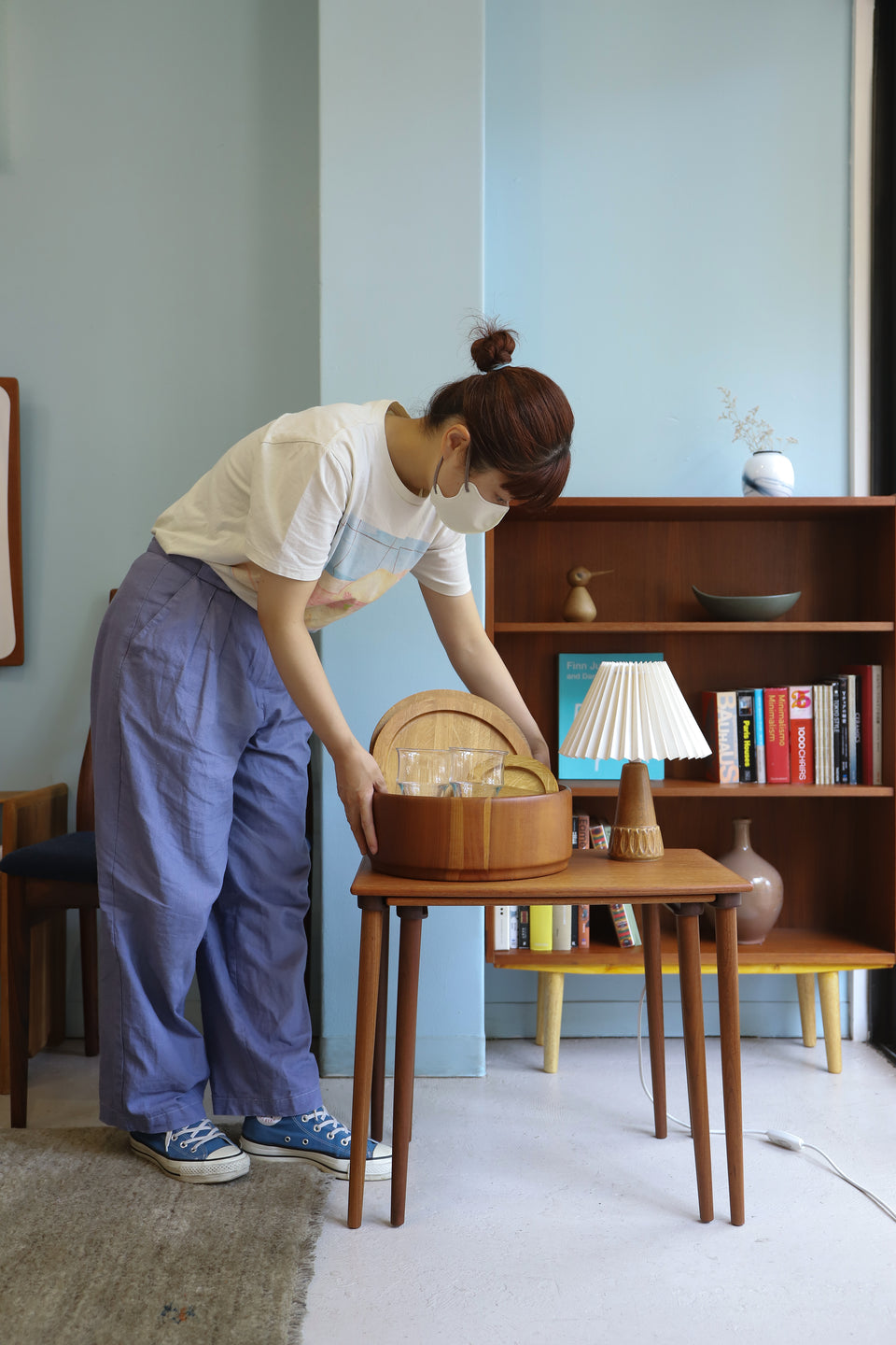 Danish Vintage Wooden Parquet Bowl/デンマークヴィンテージ 木製ボウル 寄木 北欧インテリア