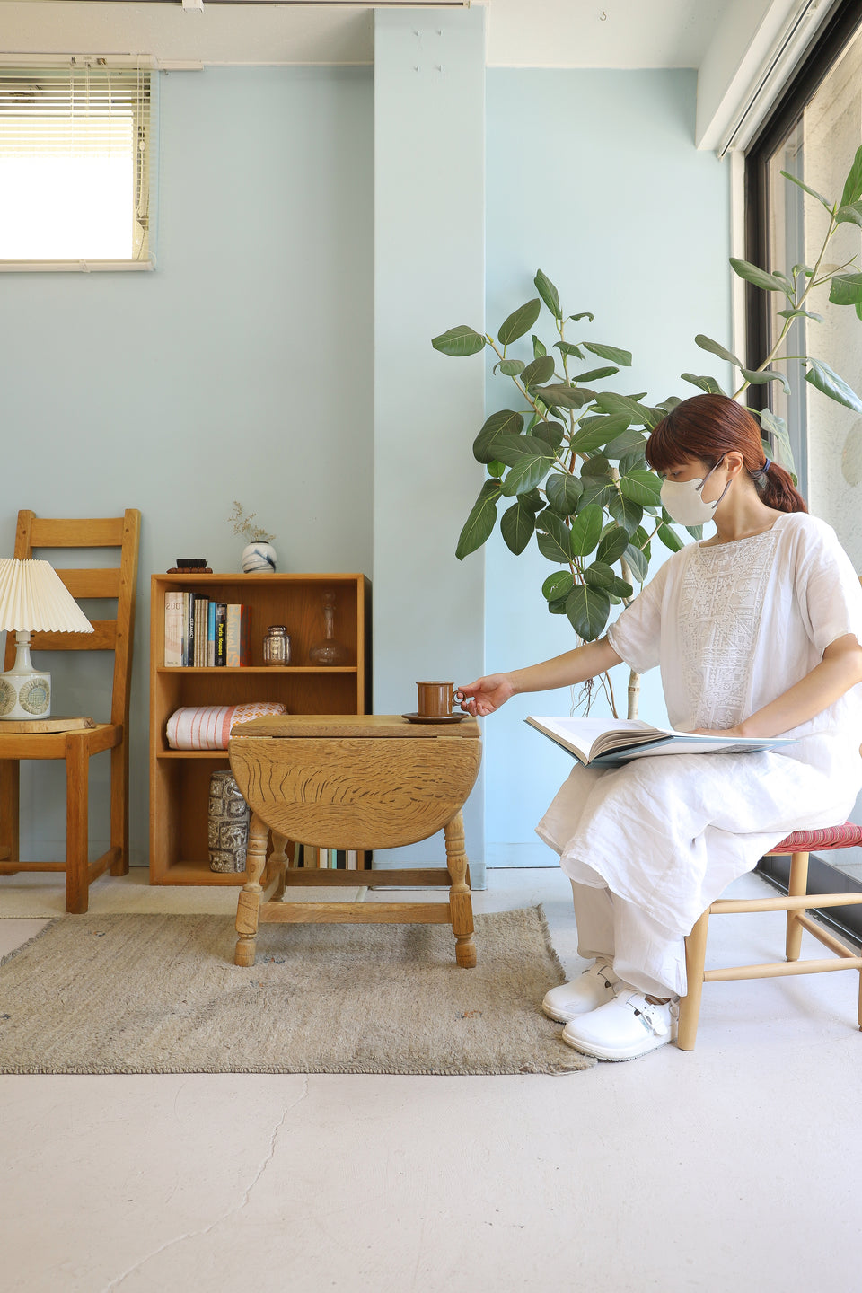 Oakwood Drop Leaf Side Table Danish Vintage/デンマークヴィンテージ サイドテーブル ドロップリーフ オーク材 北欧家具