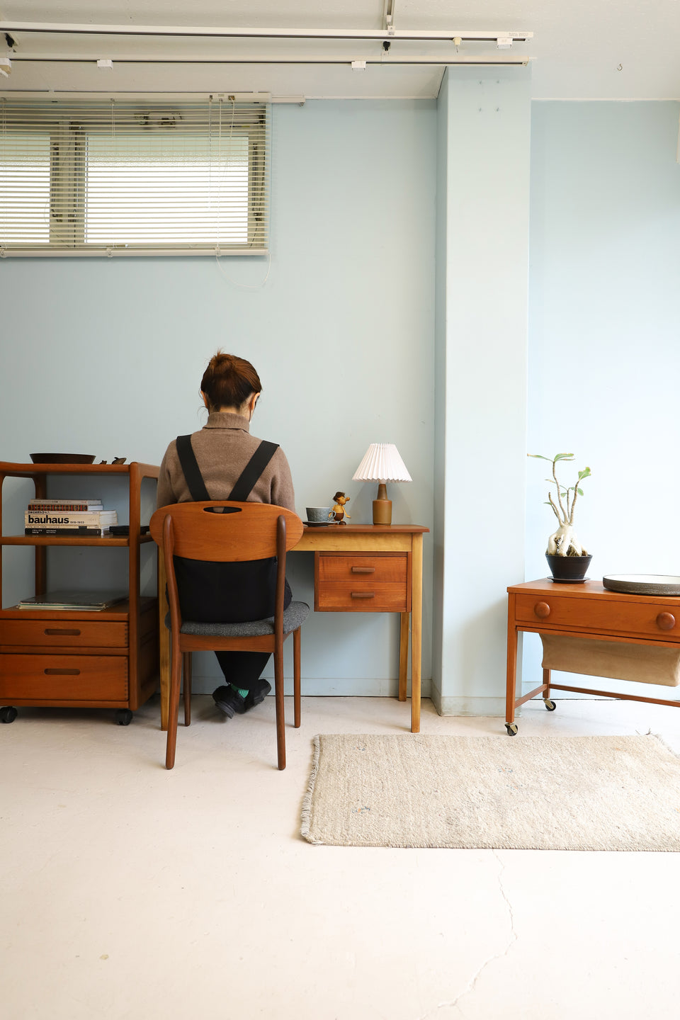 Single Pedestal Desk Danish Vintage/デンマークヴィンテージ デスク 片袖 机 北欧家具